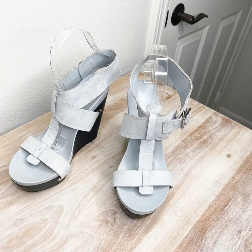 United nude leather adjustable abstract leather heels wedge size 38